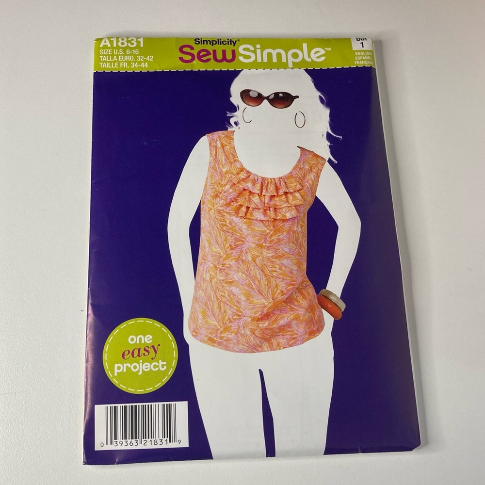 Simplicity Sew Simple Pattern A1831